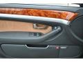 2009 Audi A8 Amaretto/Black Valcona Leather Interior Door Panel Photo