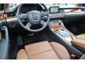 2009 Audi A8 Amaretto/Black Valcona Leather Interior Prime Interior Photo