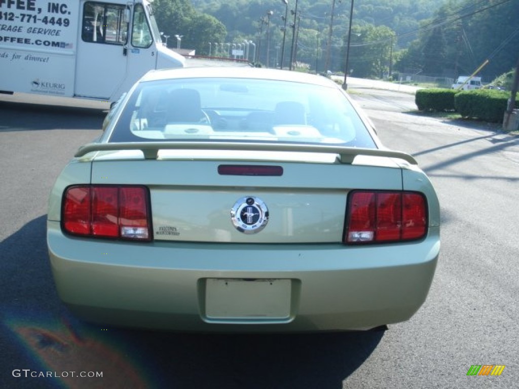 2006 Mustang V6 Deluxe Coupe - Legend Lime Metallic / Light Parchment photo #7