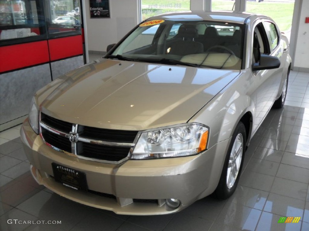 2008 Avenger SXT - Light Sandstone Metallic / Dark Khaki/Light Graystone photo #1