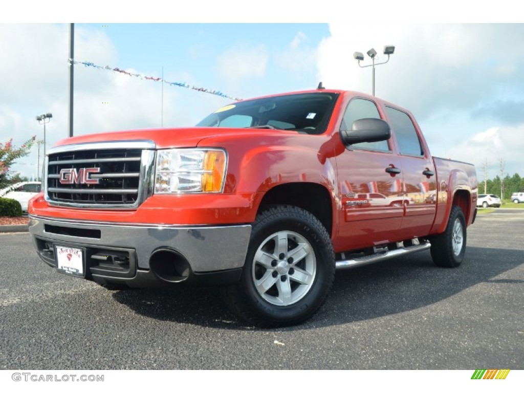 2010 Sierra 1500 SLE Crew Cab 4x4 - Fire Red / Ebony photo #1