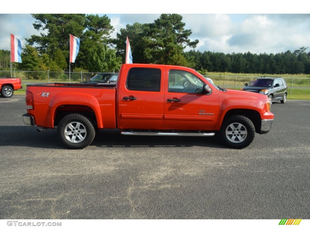 2010 Sierra 1500 SLE Crew Cab 4x4 - Fire Red / Ebony photo #4