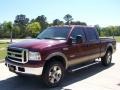 2007 Dark Toreador Red Metallic Ford F250 Super Duty Lariat Crew Cab 4x4  photo #7