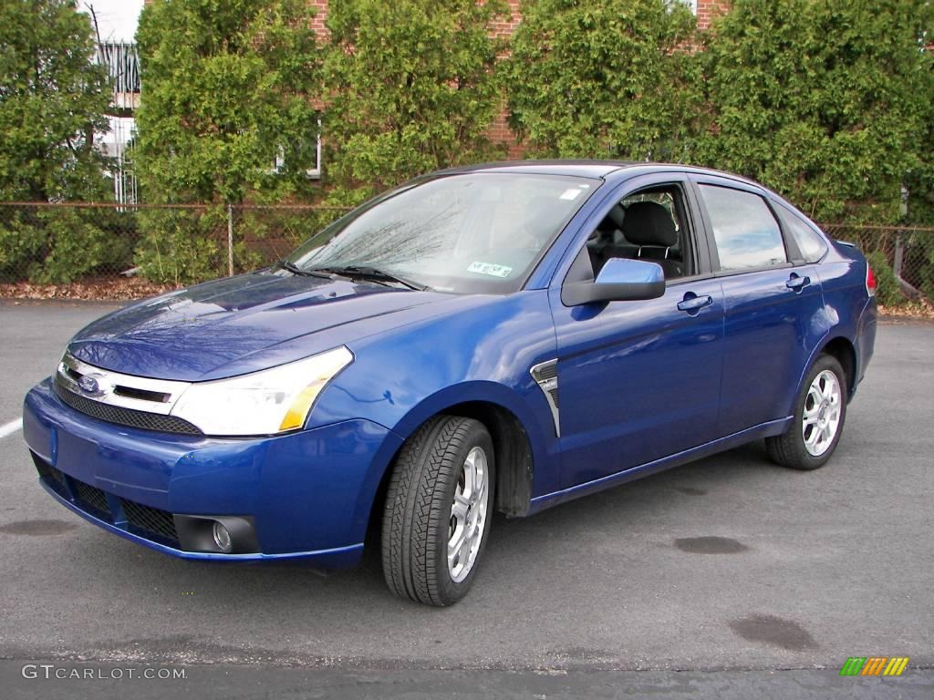 2008 Focus SES Sedan - Vista Blue Metallic / Charcoal Black photo #1