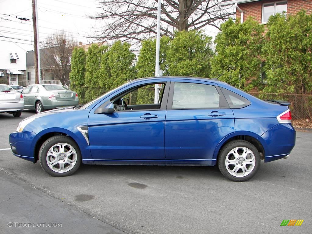 2008 Focus SES Sedan - Vista Blue Metallic / Charcoal Black photo #8