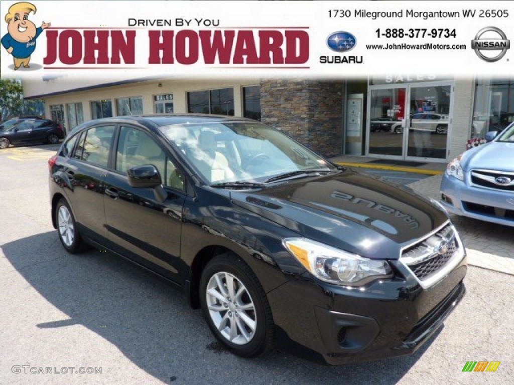 2012 Impreza 2.0i Premium 5 Door - Obsidian Black Pearl / Ivory photo #1