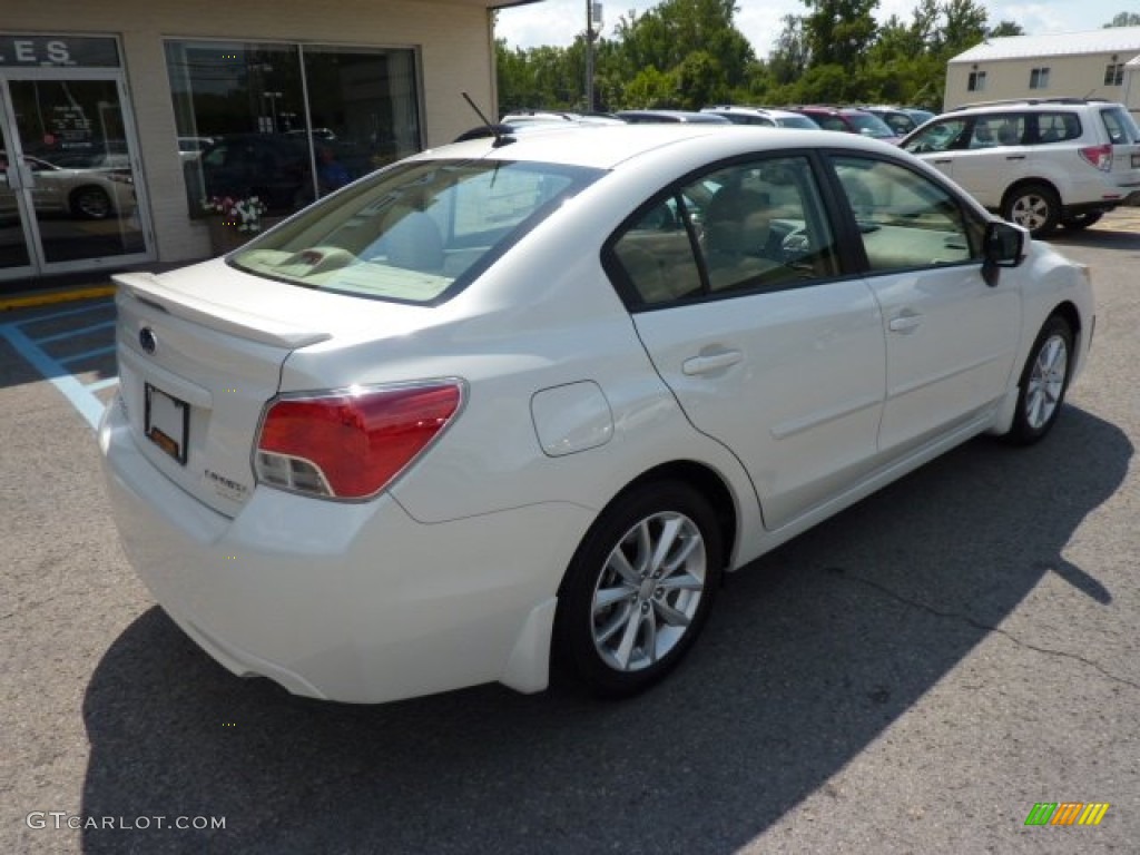 2012 Impreza 2.0i Premium 4 Door - Satin White Pearl / Ivory photo #7