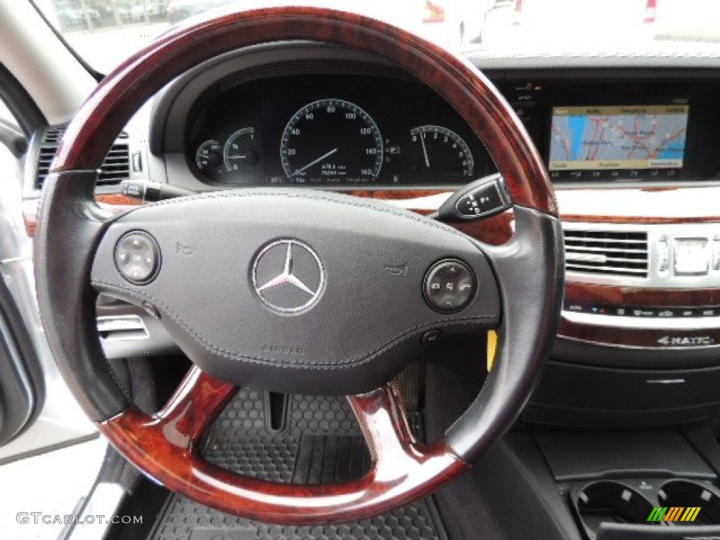 2007 Mercedes-Benz S 550 Sedan Black Steering Wheel Photo #70480991