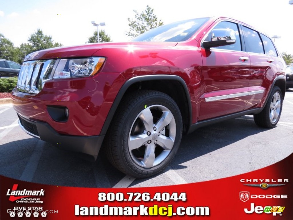 2013 Grand Cherokee Overland 4x4 - Deep Cherry Red Crystal Pearl / New Saddle/Black photo #1