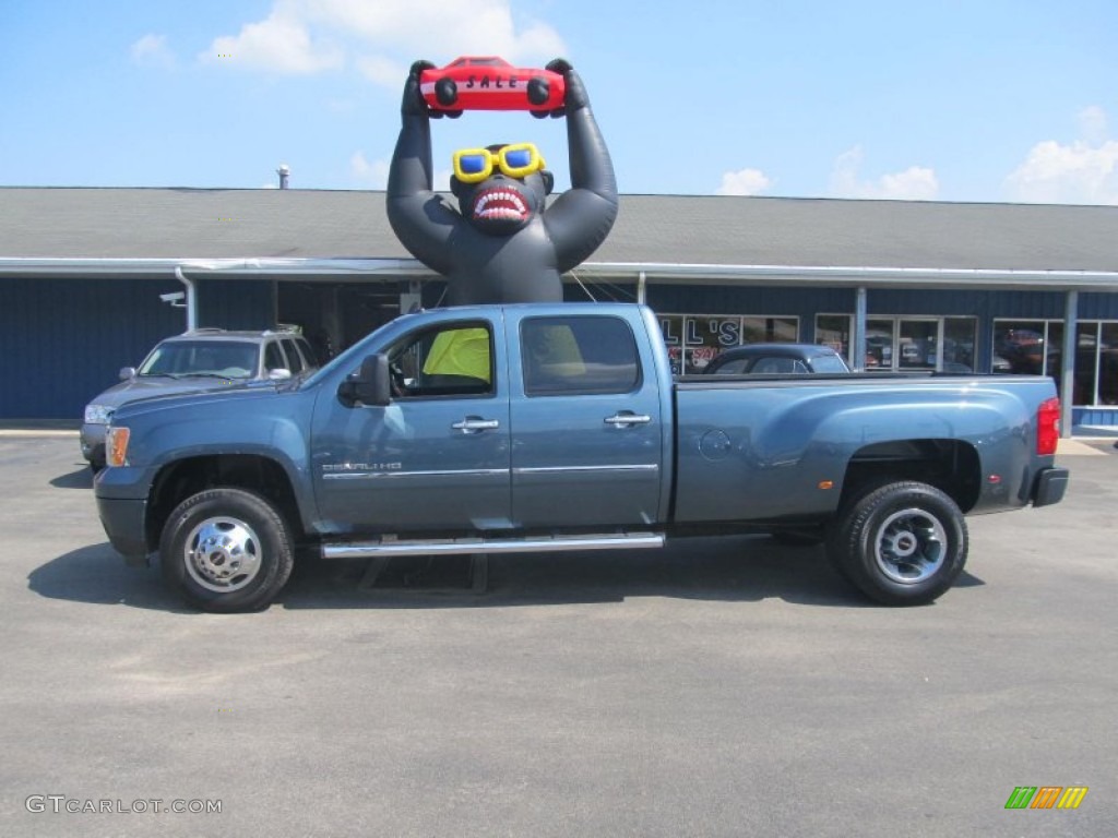 2011 Sierra 3500HD Denali Crew Cab 4x4 Dually - Stealth Gray Metallic / Ebony photo #2