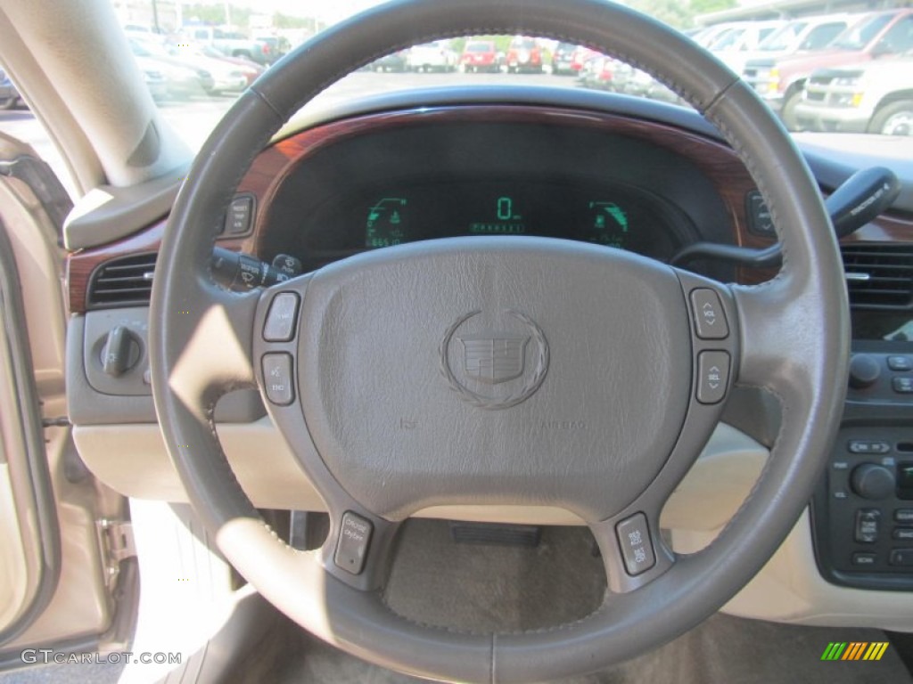 2003 Cadillac DeVille Sedan Neutral Shale Beige Steering Wheel Photo #70485659