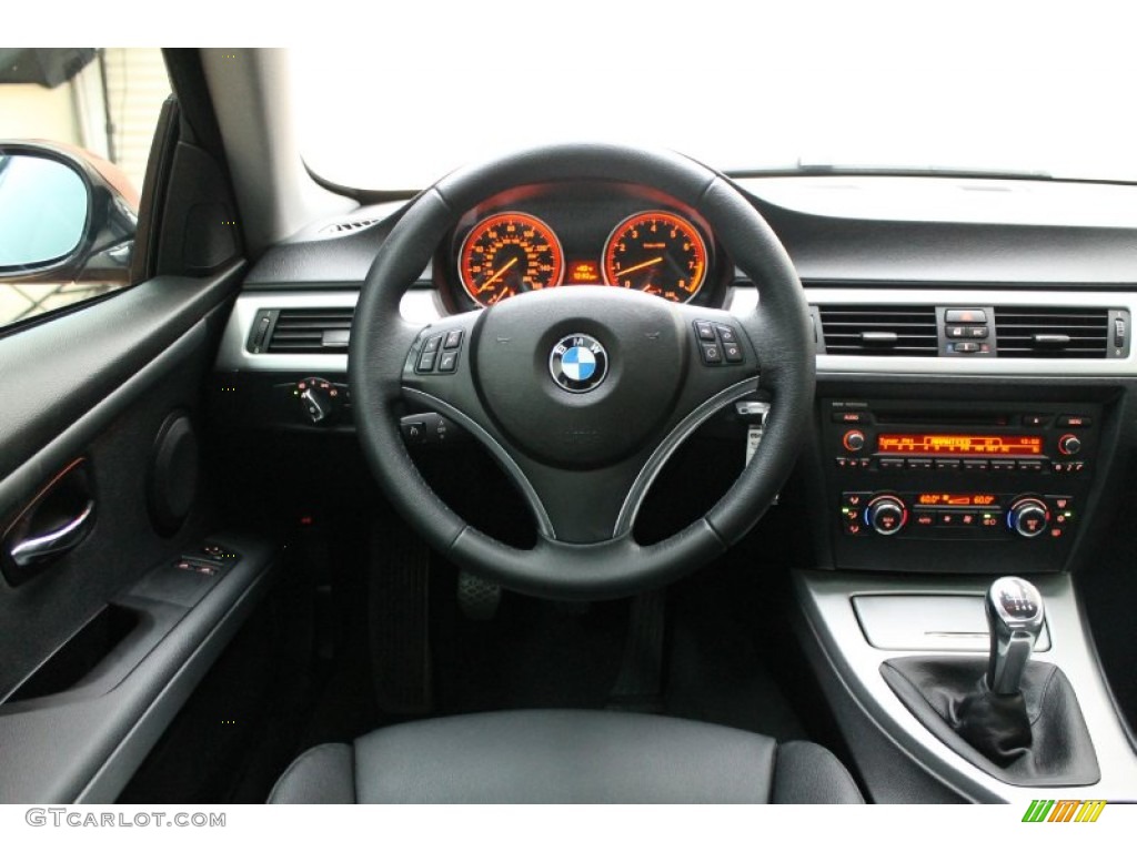 2009 BMW 3 Series 335i Coupe Black Steering Wheel Photo #70488698