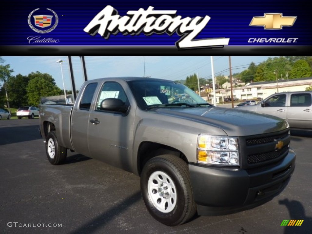 2013 Silverado 1500 Work Truck Extended Cab 4x4 - Graystone Metallic / Ebony photo #1