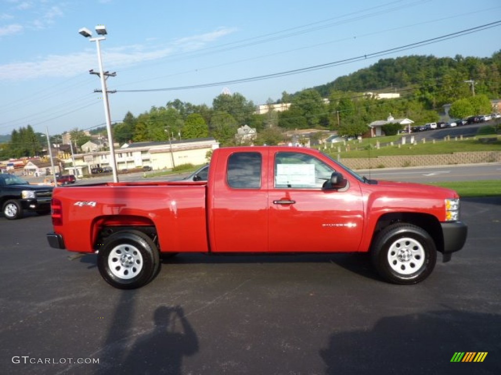 Victory Red 2013 Chevrolet Silverado 1500 Work Truck Extended Cab 4x4 Exterior Photo #70489559