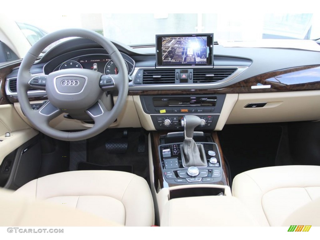 2013 Audi A7 3.0T quattro Premium Plus Velvet Beige Dashboard Photo #70493948