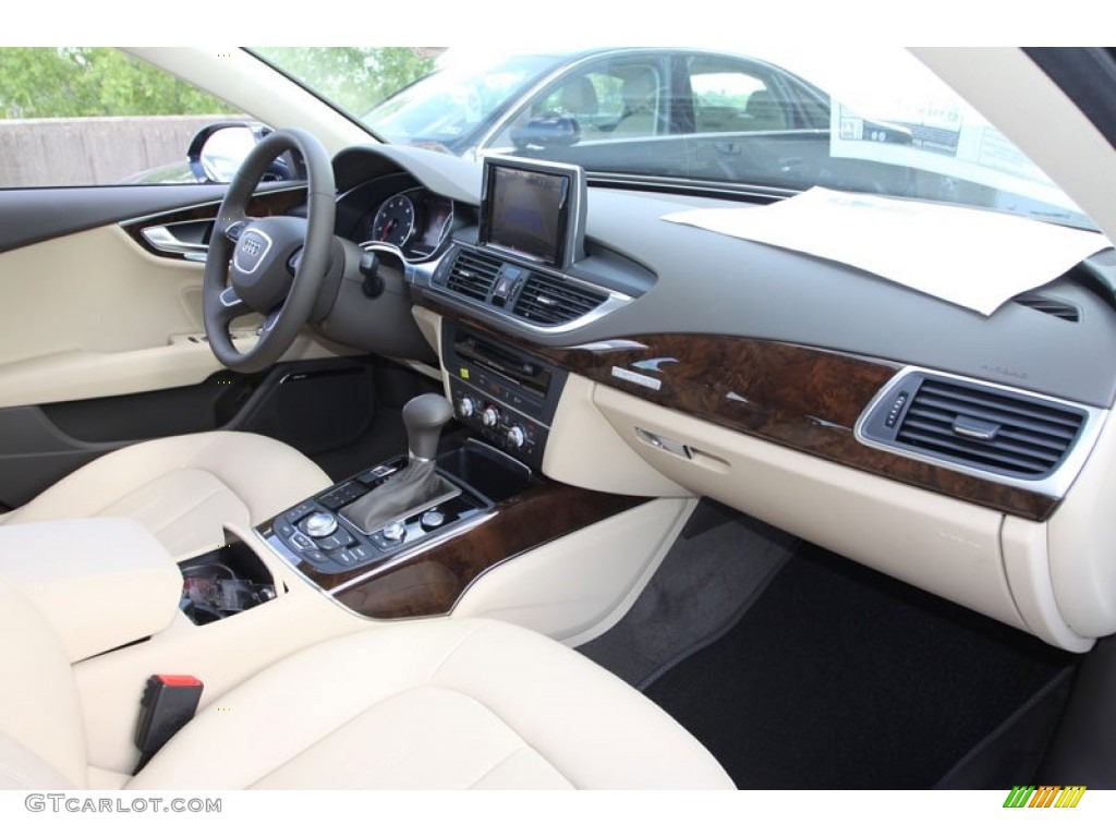 2013 Audi A7 3.0T quattro Premium Plus Velvet Beige Dashboard Photo #70494047