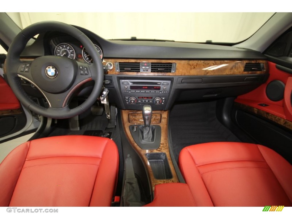 2007 3 Series 328i Coupe - Titanium Silver Metallic / Coral Red/Black photo #4