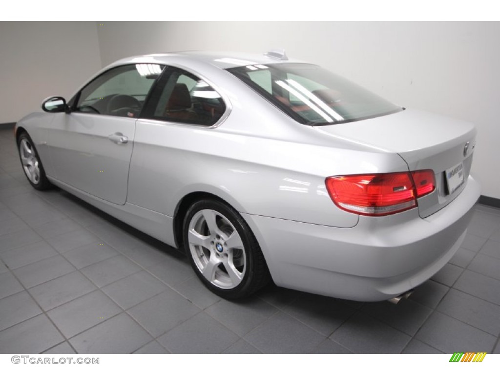 2007 3 Series 328i Coupe - Titanium Silver Metallic / Coral Red/Black photo #5