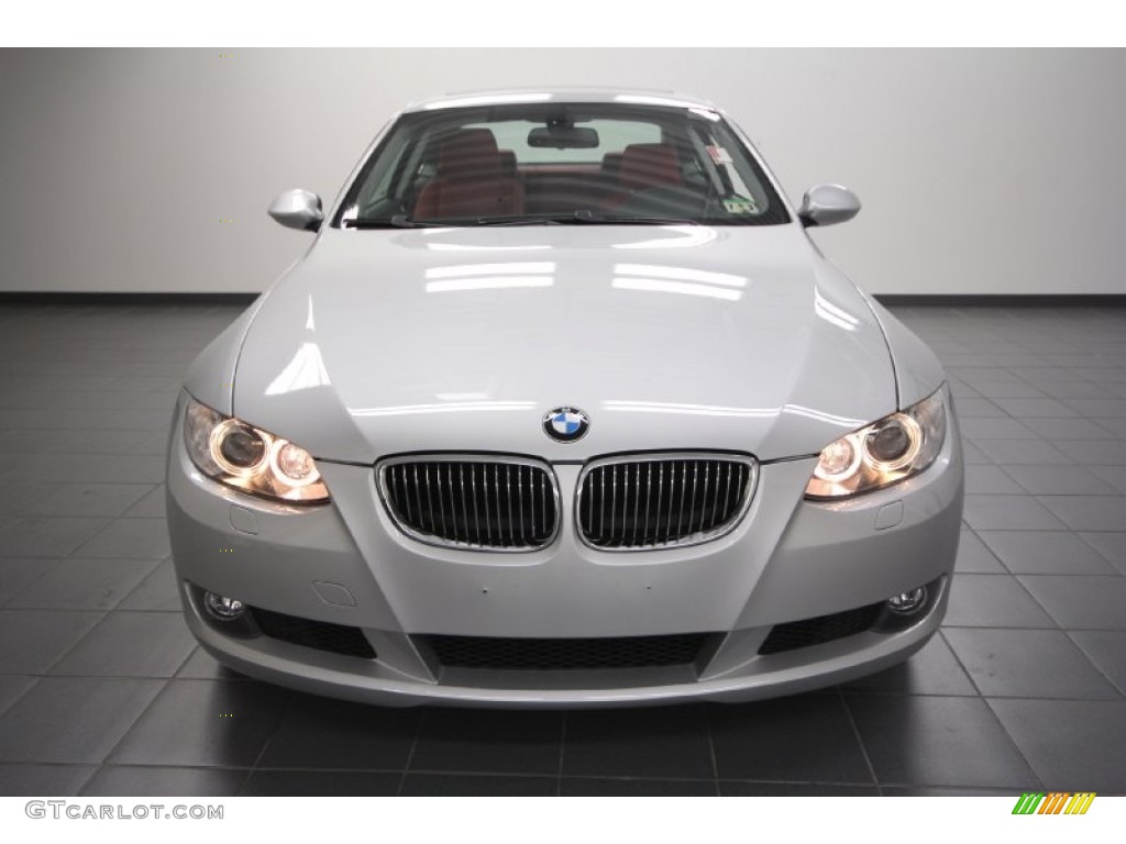 2007 3 Series 328i Coupe - Titanium Silver Metallic / Coral Red/Black photo #6