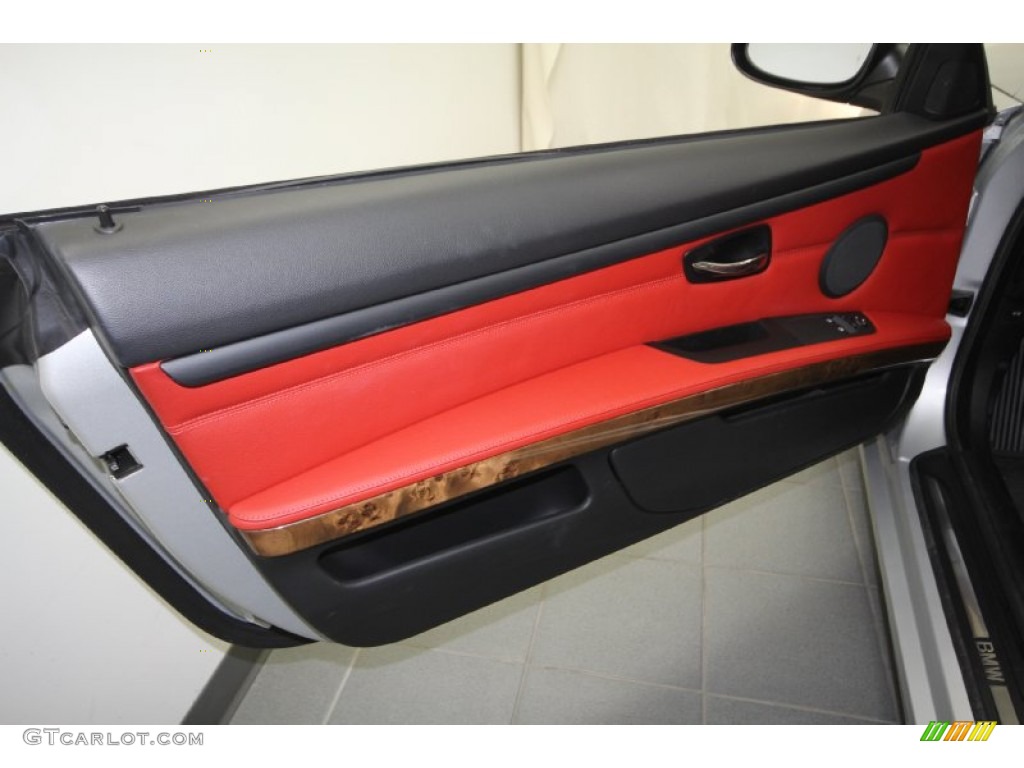 2007 3 Series 328i Coupe - Titanium Silver Metallic / Coral Red/Black photo #15