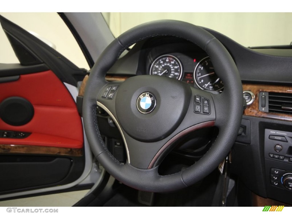 2007 3 Series 328i Coupe - Titanium Silver Metallic / Coral Red/Black photo #26