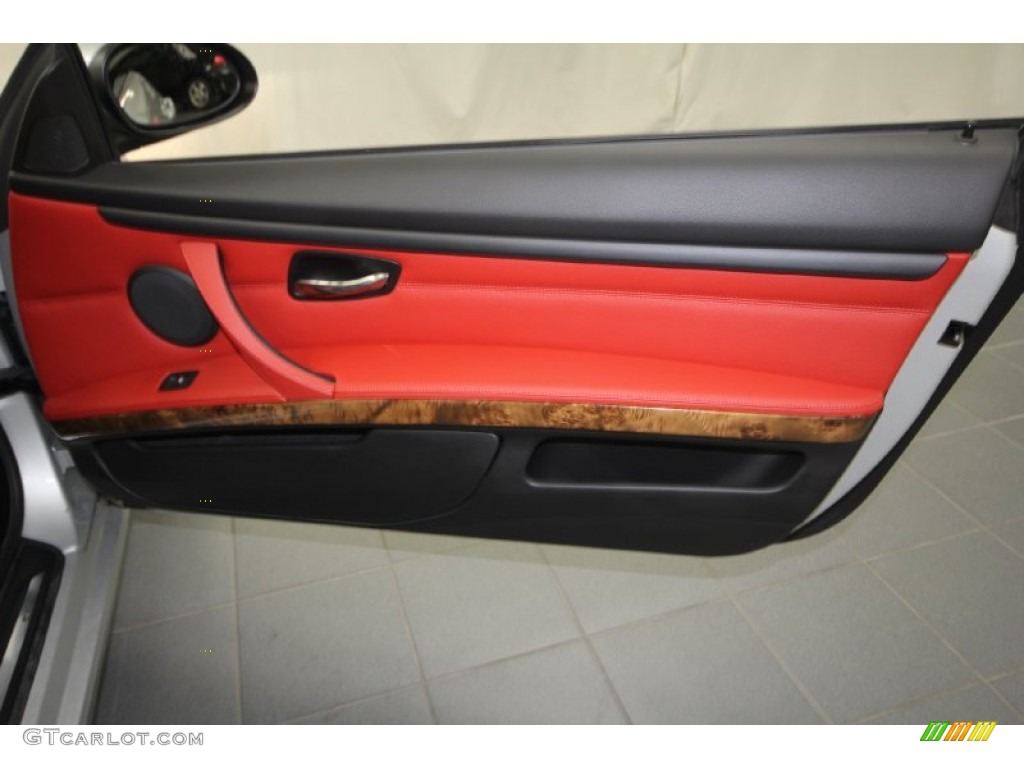 2007 3 Series 328i Coupe - Titanium Silver Metallic / Coral Red/Black photo #32