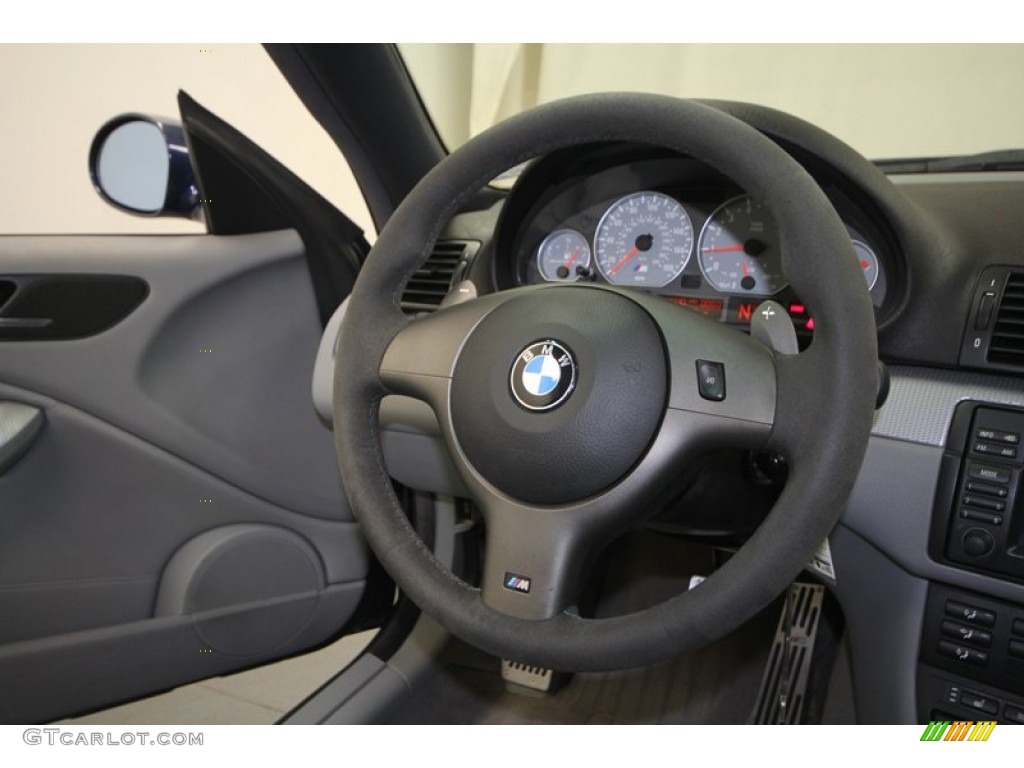 2005 BMW M3 Coupe Grey Steering Wheel Photo #70494968