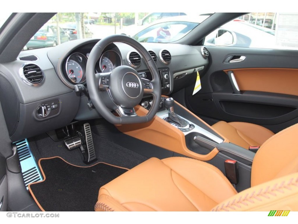 Madras Brown Baseball Optic Leather Interior 2013 Audi TT S 2.0T quattro Coupe Photo #70495394