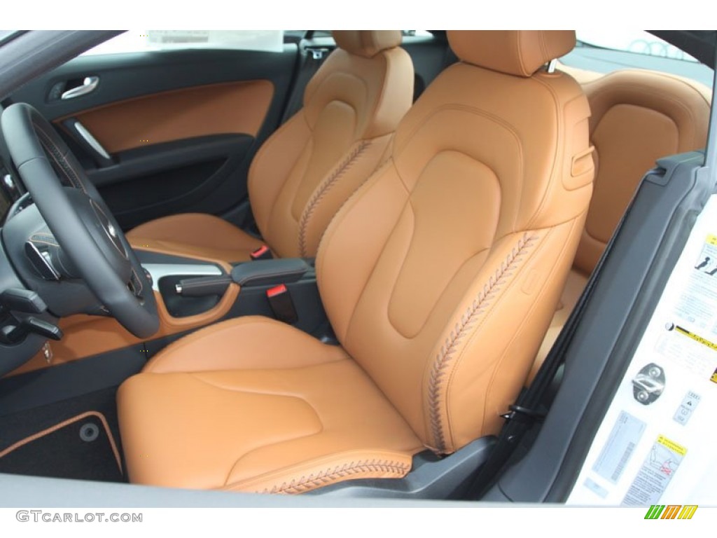 Madras Brown Baseball Optic Leather Interior 2013 Audi TT S 2.0T quattro Coupe Photo #70495463