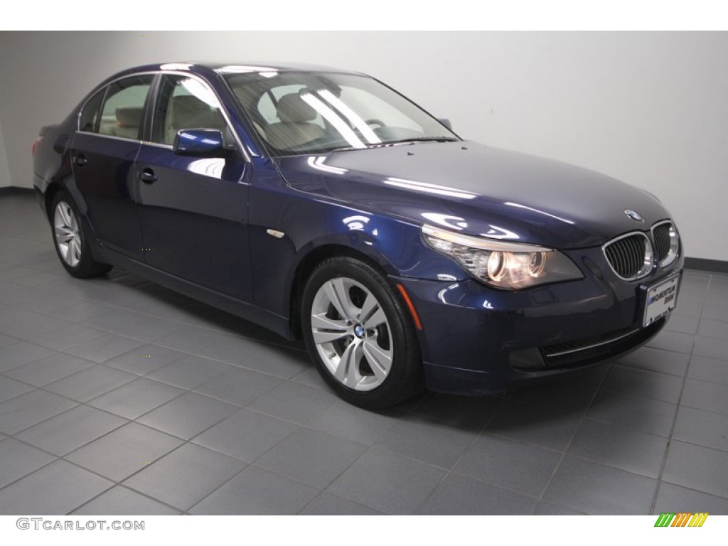 2010 5 Series 528i Sedan - Deep Sea Blue Metallic / Cream Beige photo #1