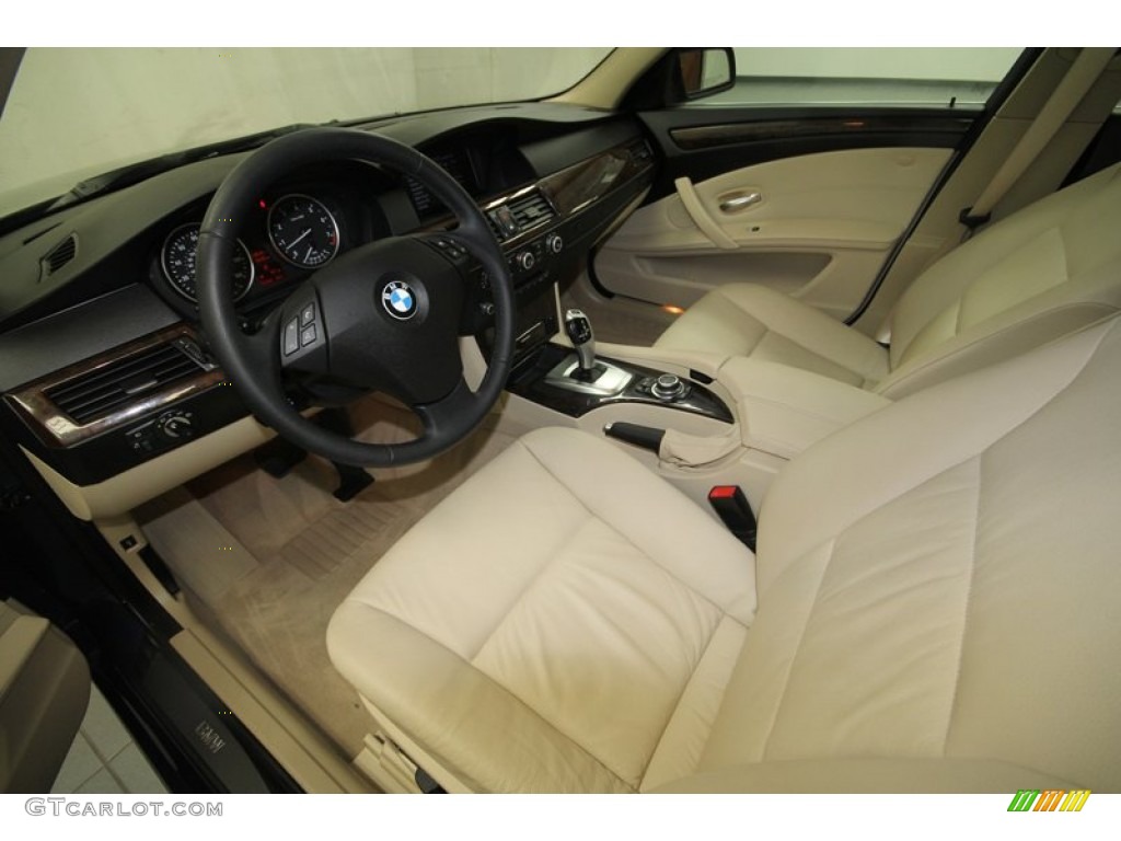 Cream Beige Interior 2010 BMW 5 Series 528i Sedan Photo #70496468