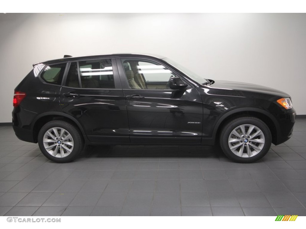 2013 X3 xDrive 28i - Black Sapphire Metallic / Sand Beige photo #2