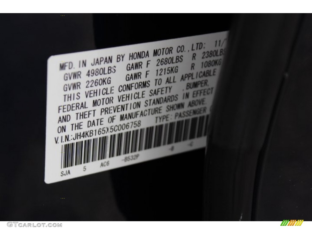 2005 RL Color Code B532P for Opulent Blue Pearl Photo #70499285