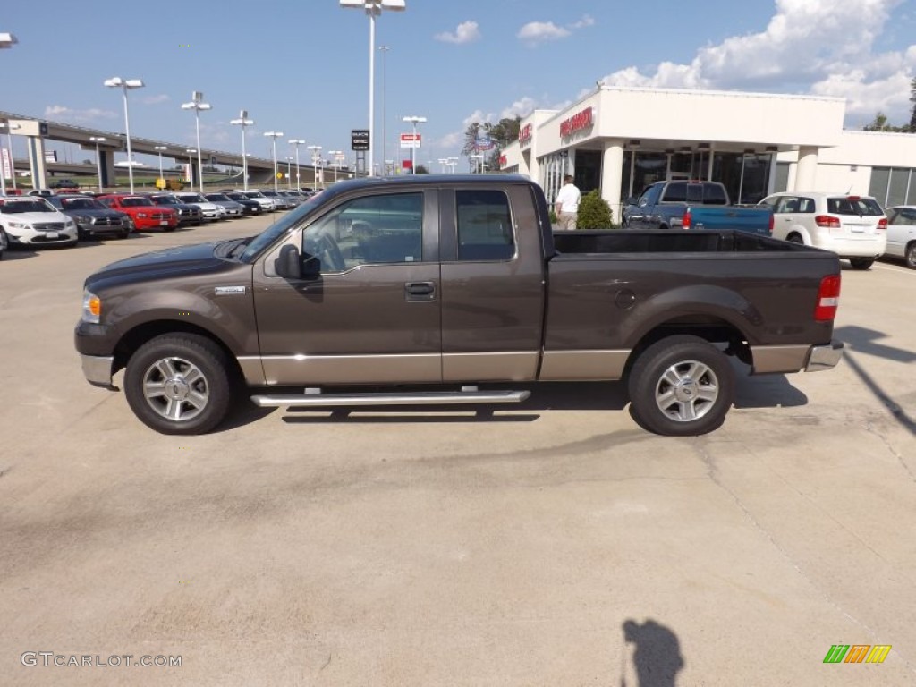 2005 F150 XLT SuperCab - Dark Stone Metallic / Tan photo #2