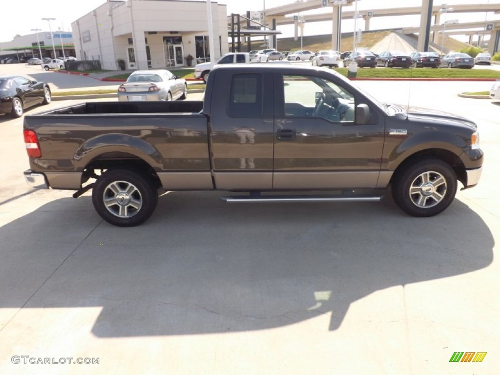 2005 F150 XLT SuperCab - Dark Stone Metallic / Tan photo #6