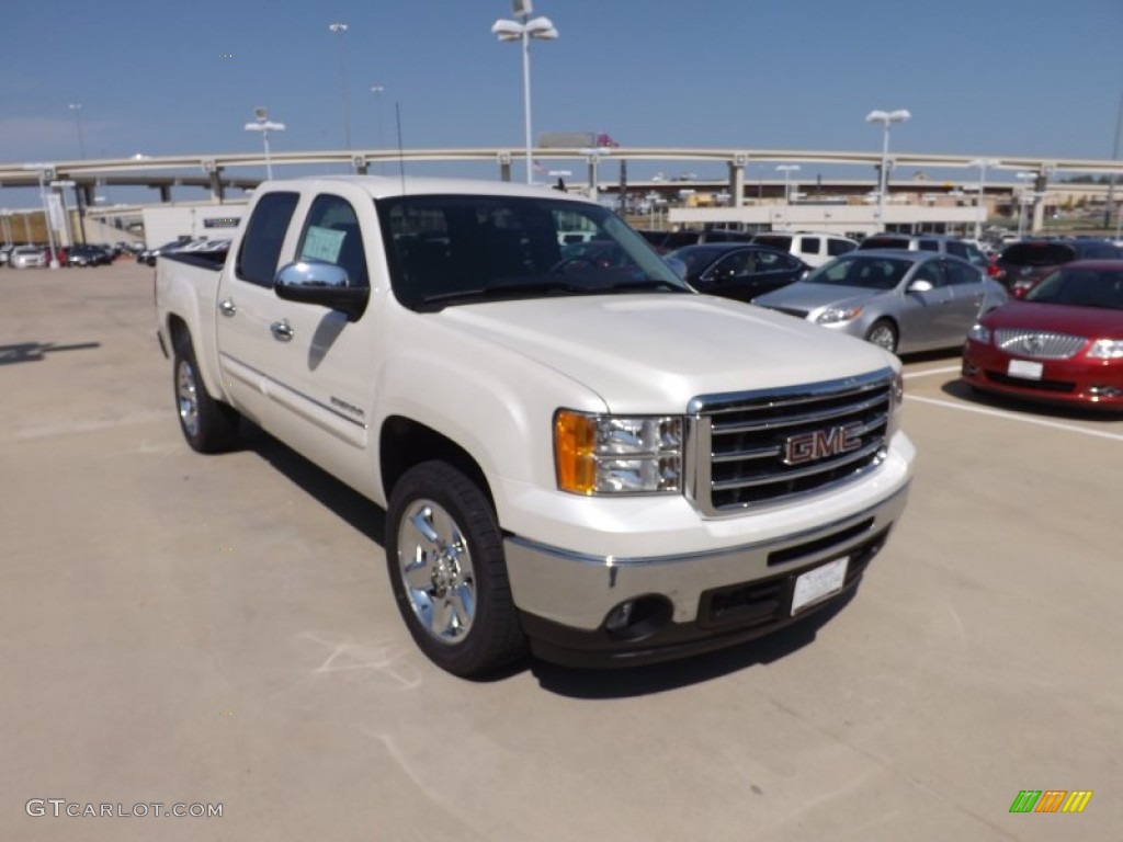 White Diamond Tricoat 2013 GMC Sierra 1500 SLE Crew Cab Exterior Photo #70502534