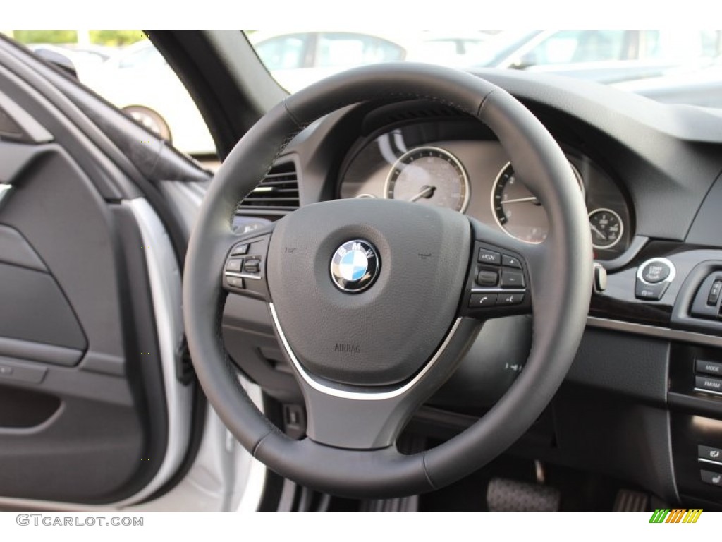 2012 BMW 5 Series 535i Sedan Black Steering Wheel Photo #70502867