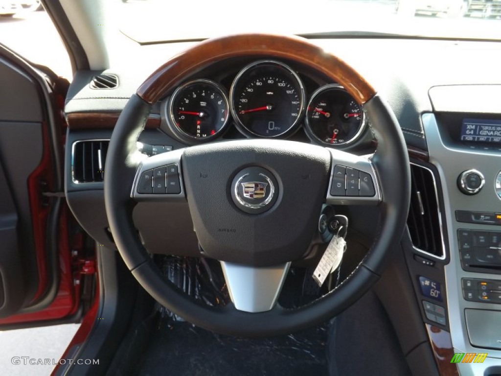 2013 Cadillac CTS 3.0 Sedan Ebony Steering Wheel Photo #70504223