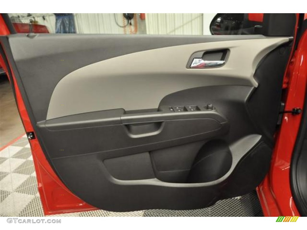 2013 Chevrolet Sonic LT Sedan Jet Black/Dark Titanium Door Panel Photo #70507829