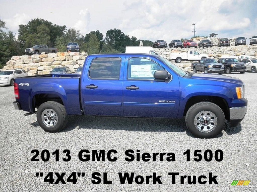 2013 Sierra 1500 SL Crew Cab 4x4 - Heritage Blue Metallic / Ebony photo #1