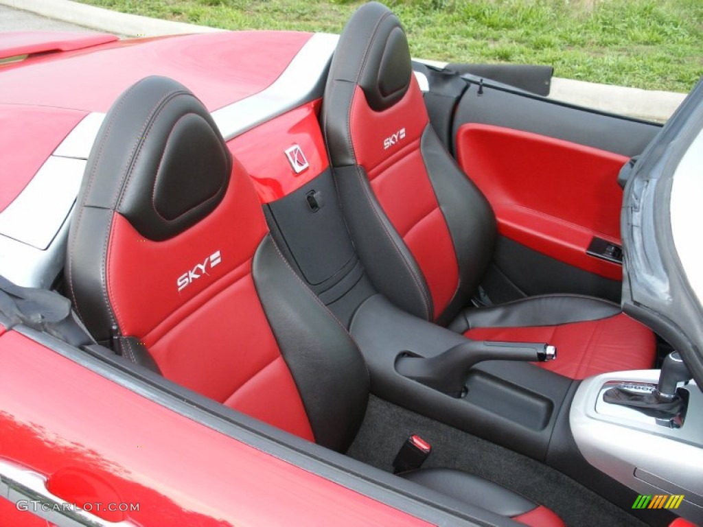 Red Interior 2009 Saturn Sky Red Line Roadster Photo #70510481
