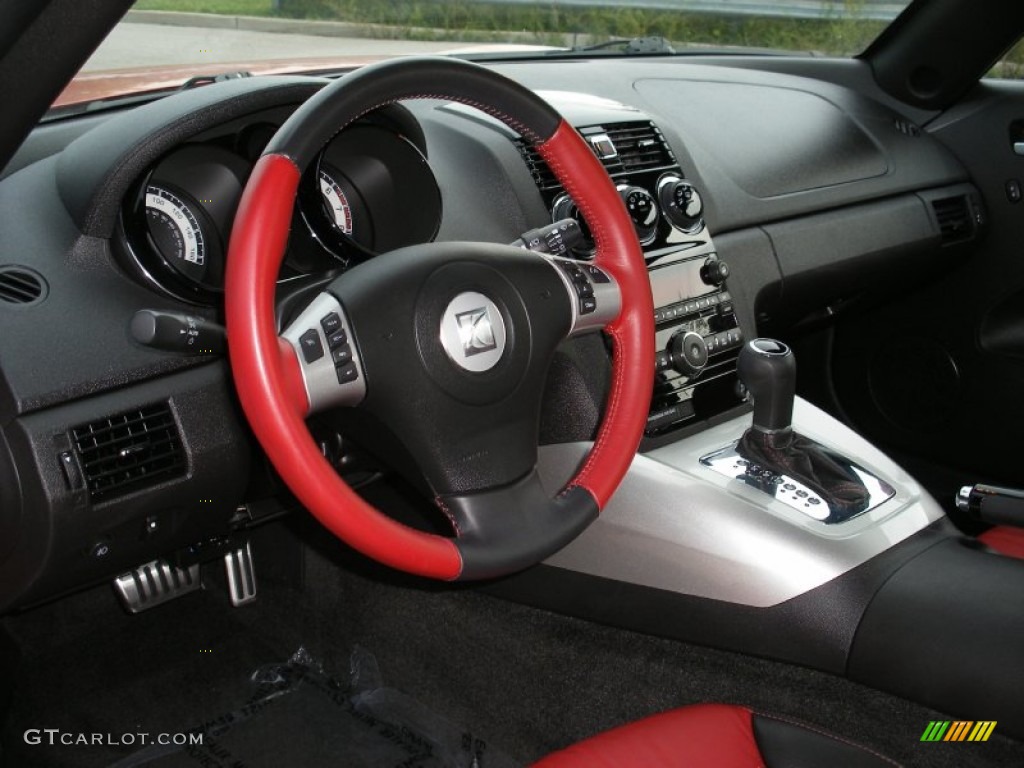 Red Interior 2009 Saturn Sky Red Line Roadster Photo #70510515