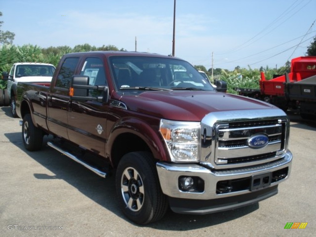 2012 F350 Super Duty Lariat Crew Cab 4x4 - Autumn Red / Black photo #2
