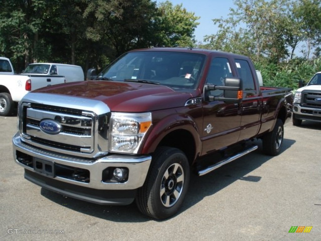 2012 F350 Super Duty Lariat Crew Cab 4x4 - Autumn Red / Black photo #4