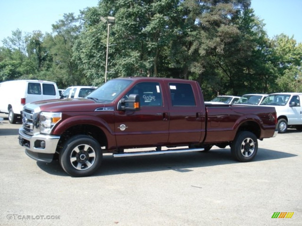 2012 F350 Super Duty Lariat Crew Cab 4x4 - Autumn Red / Black photo #5