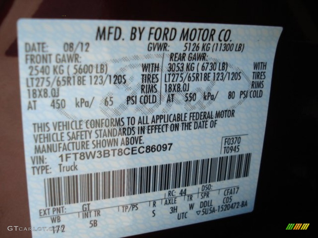 2012 F350 Super Duty Lariat Crew Cab 4x4 - Autumn Red / Black photo #20