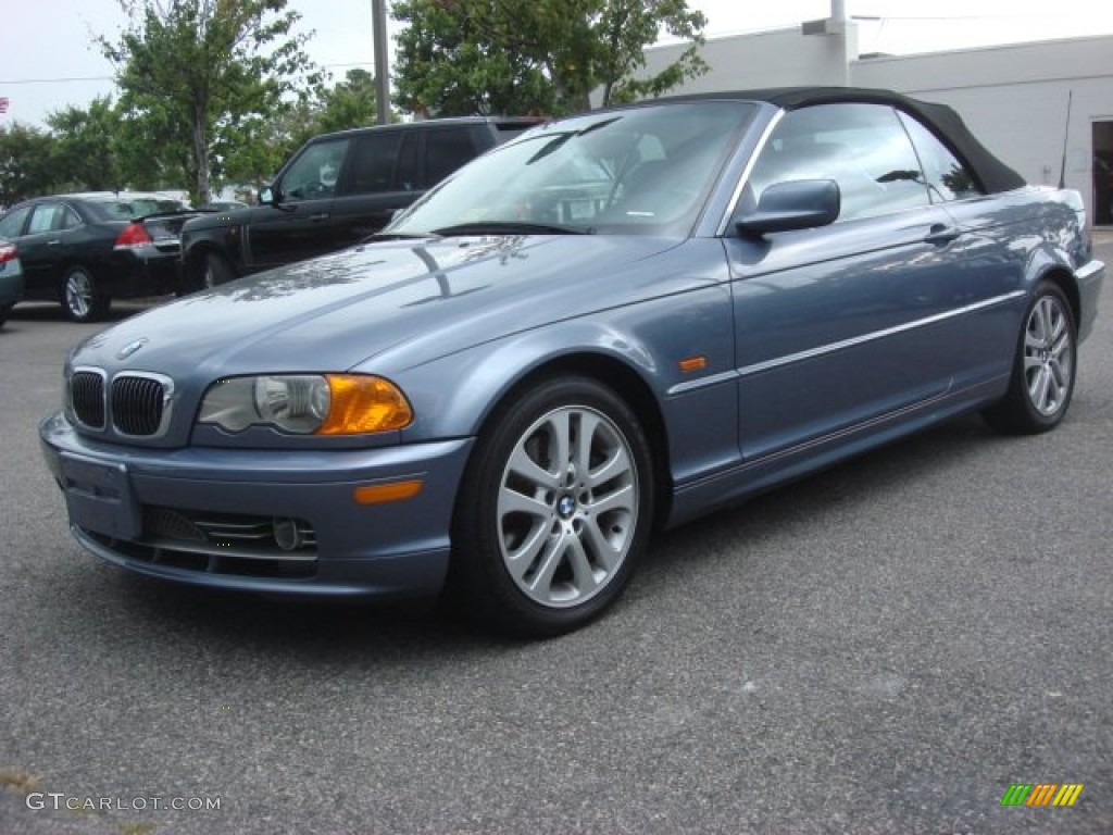 2002 3 Series 330i Convertible - Steel Blue Metallic / Grey photo #8