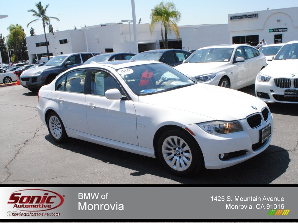 2009 3 Series 328i Sedan - Alpine White / Beige photo #1