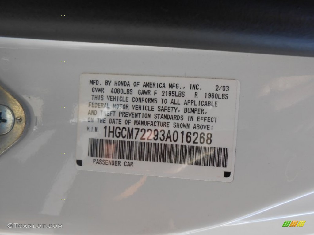 2003 Accord LX Coupe - Taffeta White / Ivory photo #28
