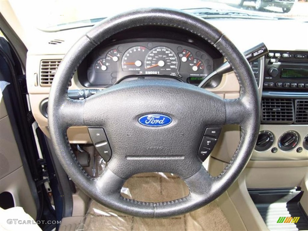 2005 Ford Explorer XLT Medium Parchment Steering Wheel Photo #70520886